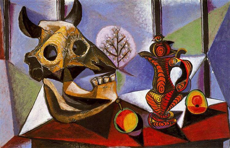 Pablo Picasso Oil Painting Still Life With Bull'S Skull